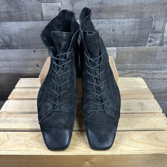 John Fluevog Black Suede Square Toe Ankle Booths Mens Size‎ 10 main image 8